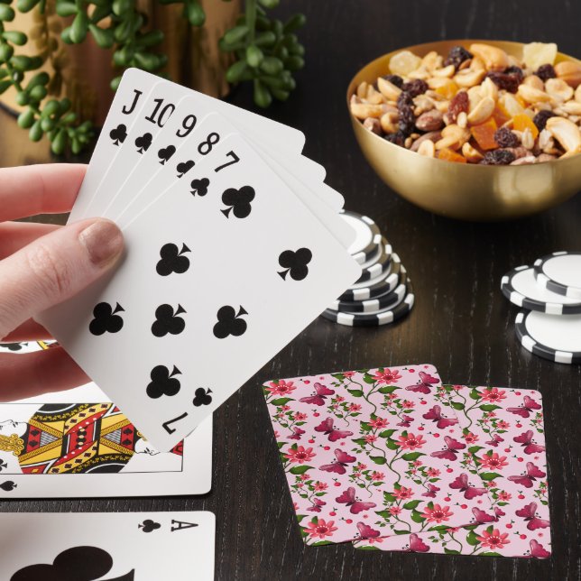 Söt Körsbärs Fjärilsmönster, Blank Kawaii Frukt Casinokort (På plats)