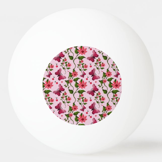 Söt Körsbärs Fjärilsmönster, Blank Kawaii Frukt Pingisboll (Framsidan)