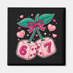Söt körsbelsdessa valentin rosa kawaii 67 meme sti magnet