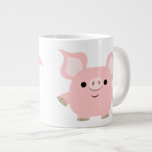 Söt Kort Cartoon Gris JätteMugg Jumbo Mugg