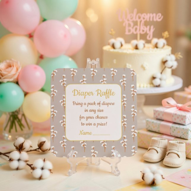 Söt kort för blöjautlottning på baby shower  (Skapare uppladdad)