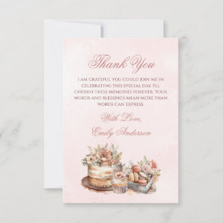 Söt kort för tack efter baby shower för flicka