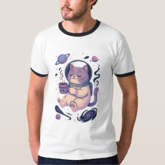 Söt Kosmisk Kattkonst | Meowstronaut Bränsle Mugg T Shirt