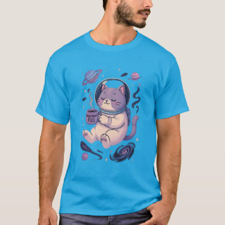 Söt Kosmisk Kattkonst | Meowstronaut Bränsle Mugg T Shirt