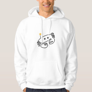 Söt krabbe Enkel linje konst med rött hjärta Hoodie