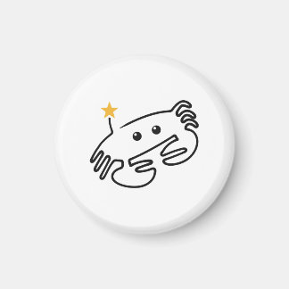 Söt krabbe Enkel linjekonst med rött hjärta Magnet