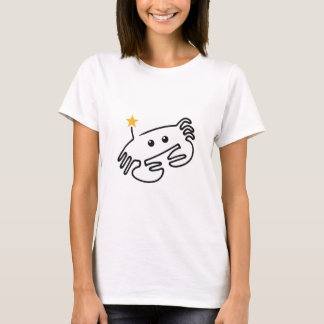 Söt krabbe Enkel linjekonst med rött hjärta T Shirt