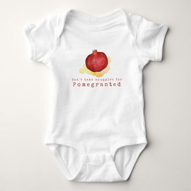 Söt kram Granatäpple Frukt Puns baby bodysuit T Shirt (Framsida)