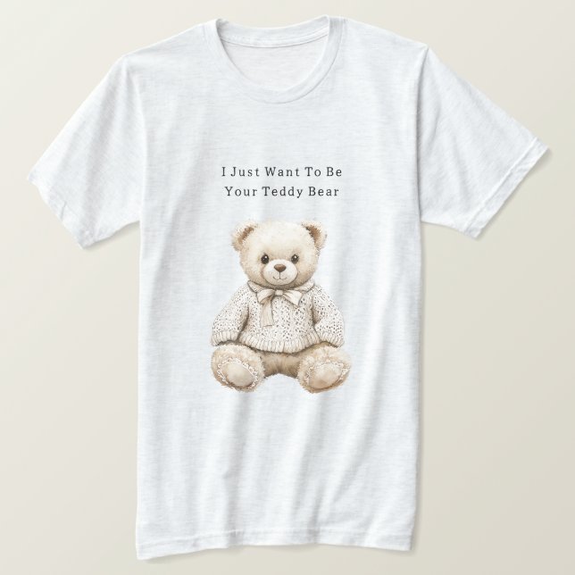 Söt kräm Nallebjörn i Tröja (Design framsida)
