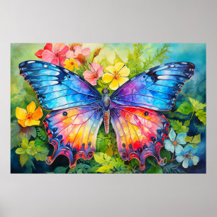 Söt Kreativ Colorful Butterfly Collage Poster