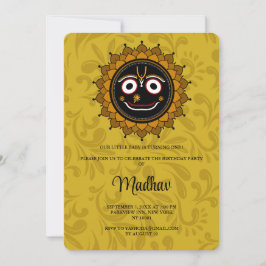 Söt Krishna-kort för födelsedag - Krishna konst Inbjudningar