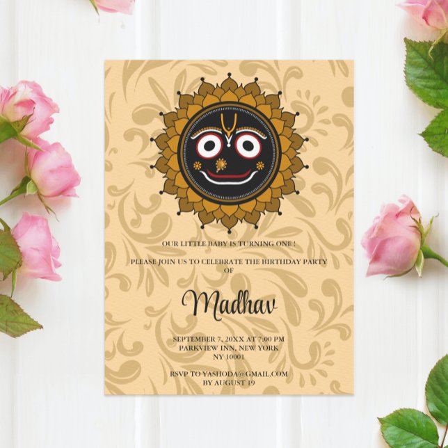 Söt Krishnakort för födelsedag - Krishna konst Inbjudningar (Skapare uppladdad)