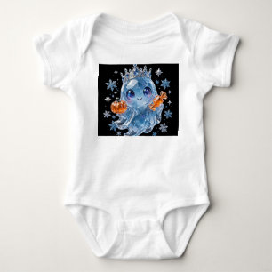 Söt kristall isblå spökhalloween t shirt