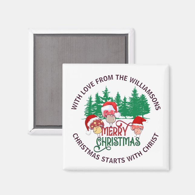 Söt kristen GOD JUL Svamp Magnet (Front/Back)