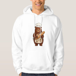 Söt krita bagare björn med fransk bröd kock T-shir Hoodie