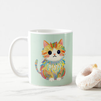 Söt Krita Katt Konst Mugg Mjuk Salvia