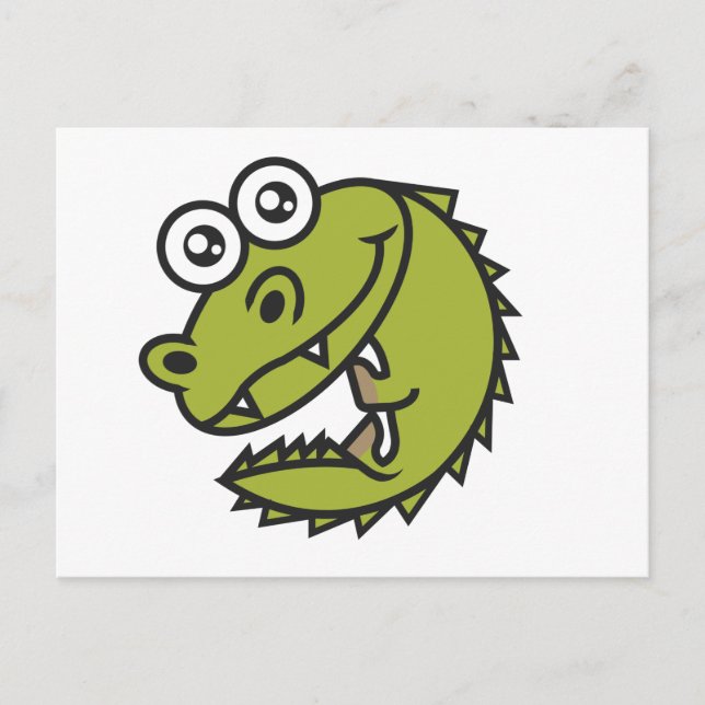 Söt krokodil Babykrokodil Vykort (Framsida)