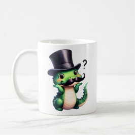 Söt Krokodil Gentleman Rolig Konst Kaffemugg