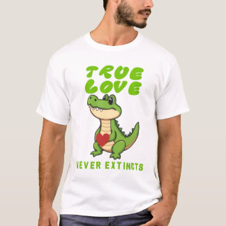 Söt Krokodil Sant Äkta Kärlek Dör Aldrig T-Shirt