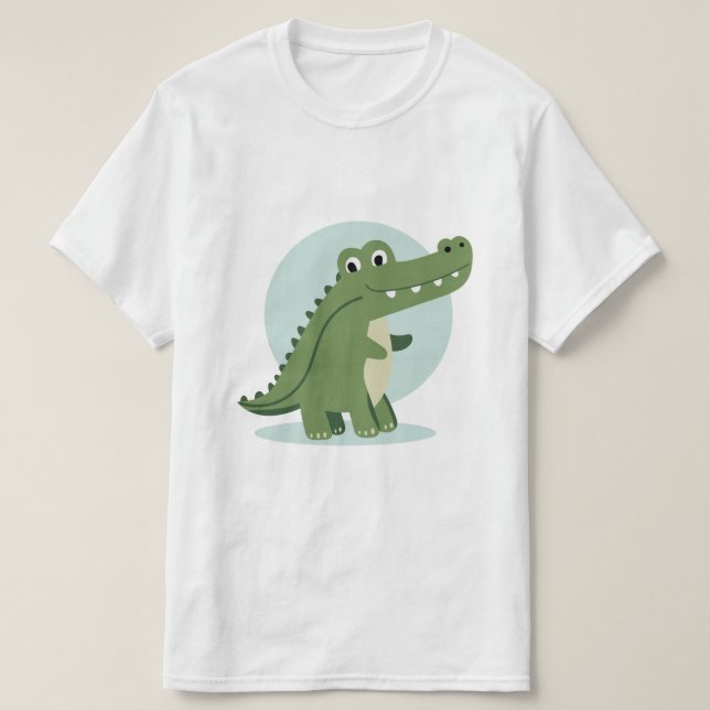 Söt krokodiltecken t shirt (Design framsida)