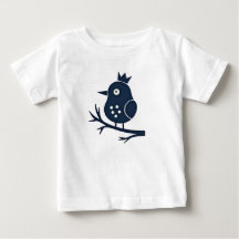 Söt Kronad Fågel Barn T-Shirt