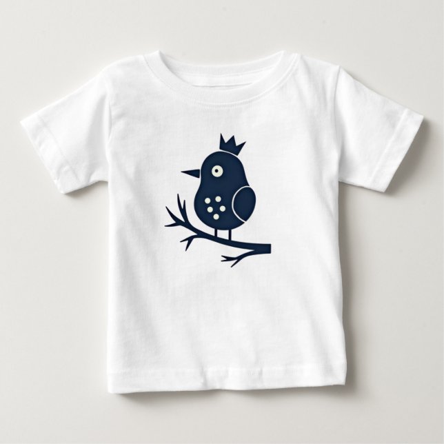 Söt Kronad Fågel Barn T-Shirt (Framsida)