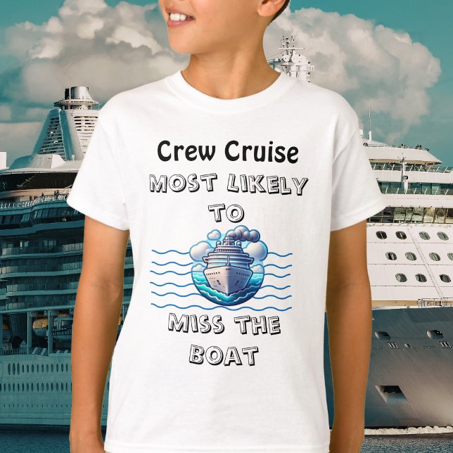 Söt kryssning Teal Missa båten Personlig T Shirt (personalize for your family cruise)