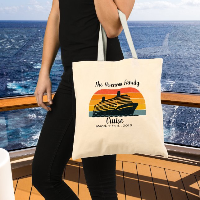 Söt kryssningsfartyg Orange &Gul kryssning PERSONA Tygkasse (Customize for your cruise trip)