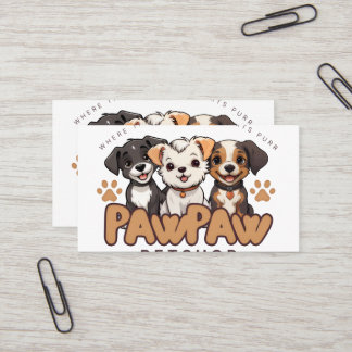 Söt kudd för hundälskare "Paw Paw Pet Shop" Visitkort