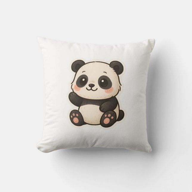 Söt kudde av kawaii panda  (Framsida)