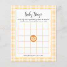 Söt kung av djungeln pojke baby shower bingo spel