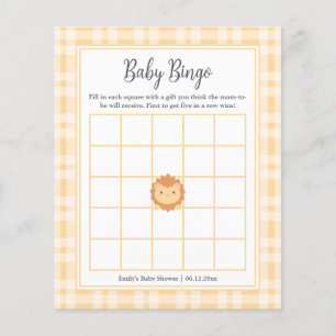 Söt kung av djungeln pojke baby shower bingo spel