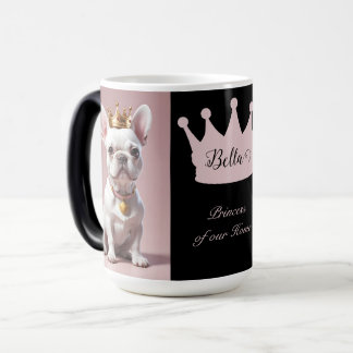 Söt kunglig prinsessa Vit fransk bulldog-krona Magisk Mugg