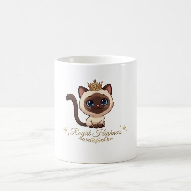 Söt kunglig siamesisk katt kaffemugg (Center)