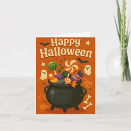 Söt kuslig Halloween Helgkort