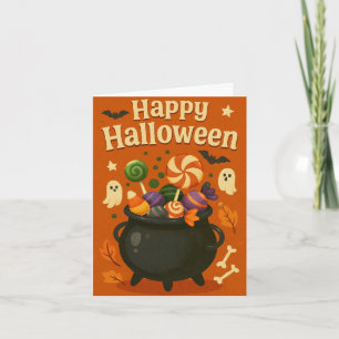 Söt kuslig Halloween Helgkort