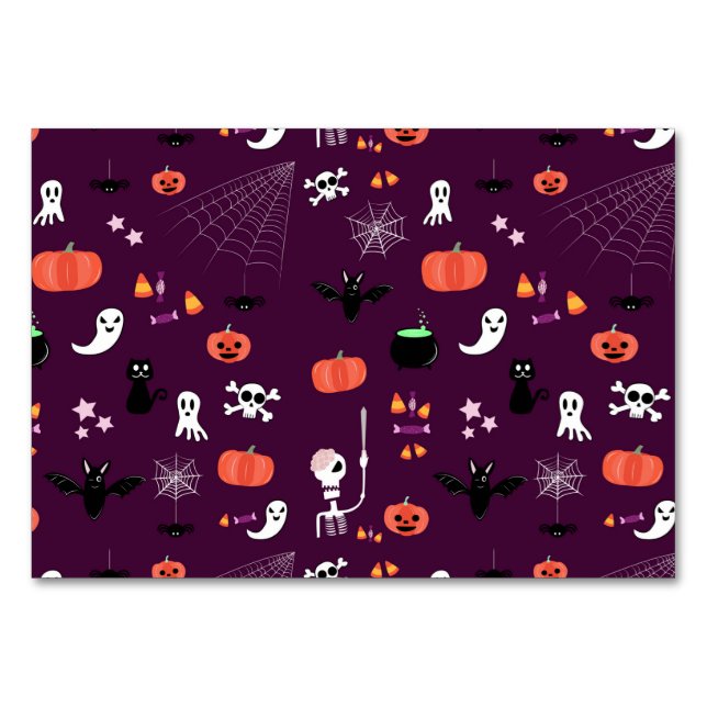 Söt kuslig Halloween-konst Bordsnummer (Framsidan)