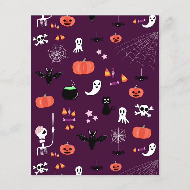 Söt kuslig Halloween-konst Flygblad (Framsidan)
