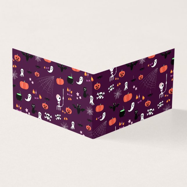 Söt kuslig Halloween-konst Kort (Utsida)
