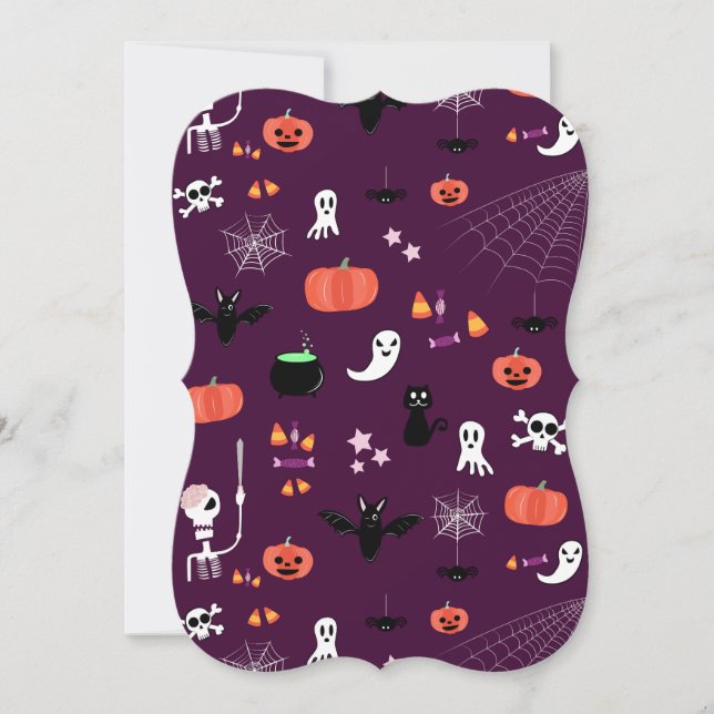 Söt kuslig Halloween-konst Kort (Framsida)