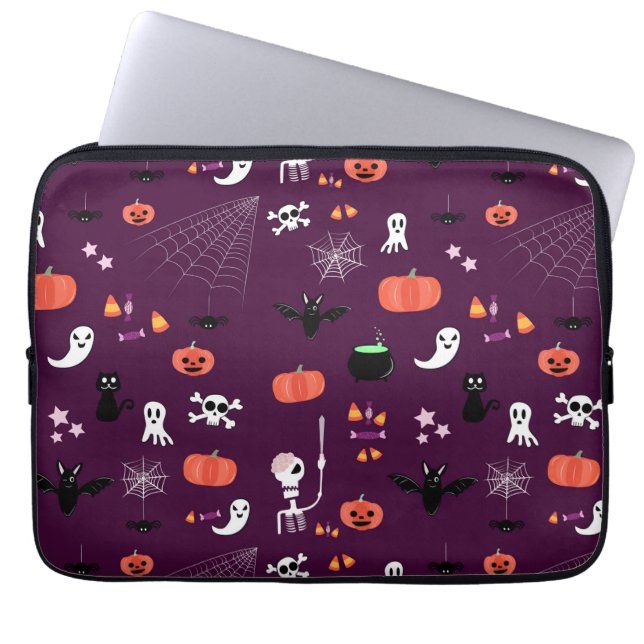 Söt kuslig Halloween-konst Laptop Fodral (Framsidan)