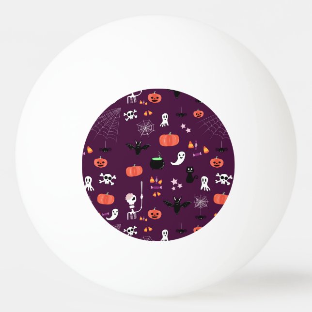 Söt kuslig Halloween-konst Pingisboll (Framsidan)