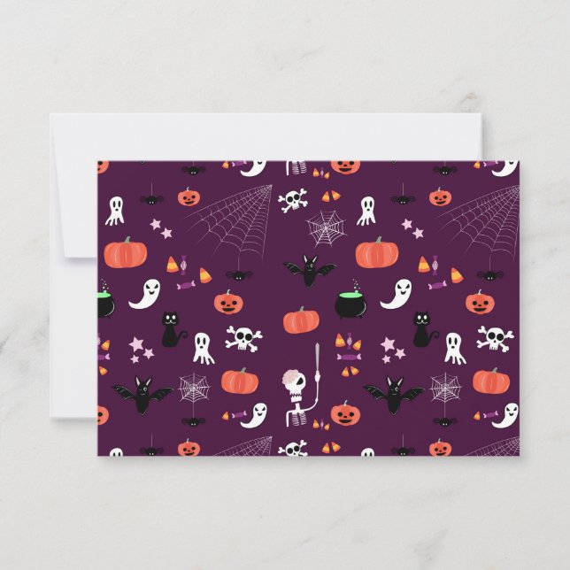Söt kuslig Halloween-konst Spara Datumet (Framsida)