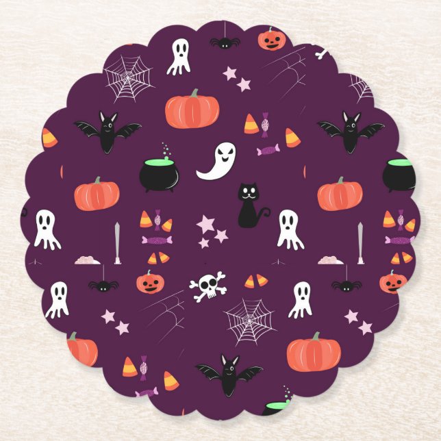 Söt kuslig Halloween-konst Underlägg Papper (Framsida)