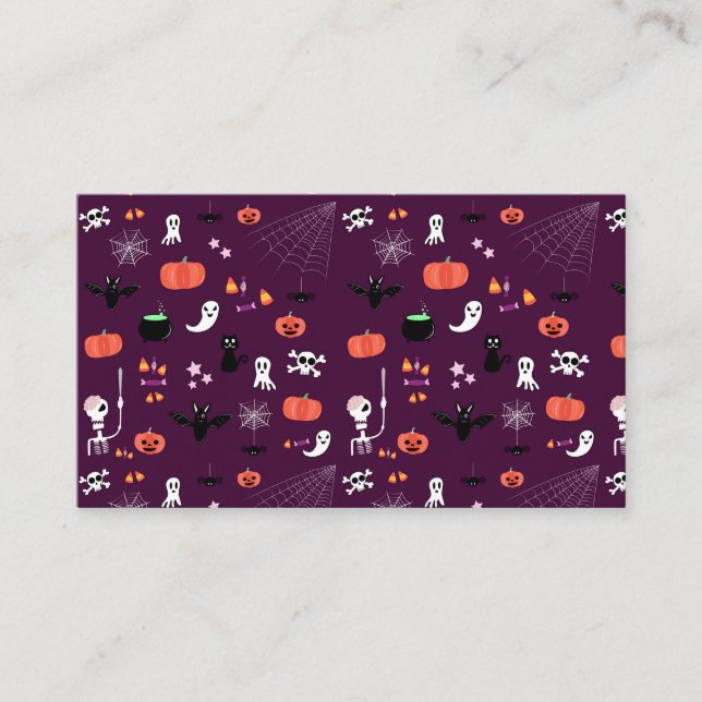 Söt kuslig Halloween-konst Visitkort (Framsida)