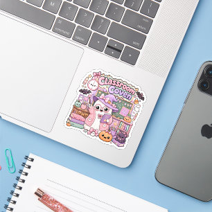 Söt kuslig läskig Kawaii Lärar Ghost Halloween Klistermärken
