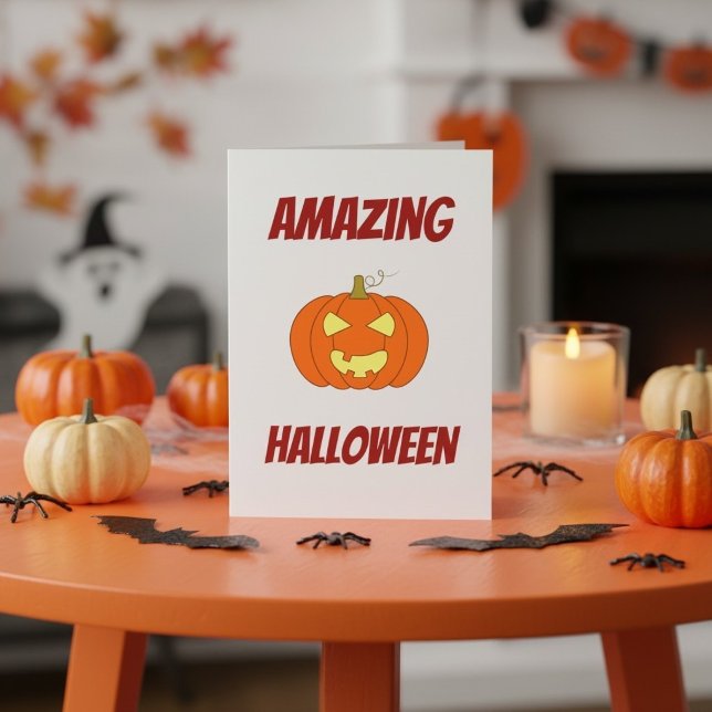 Söt kuslig pumpa personlig Halloween Kort (Skapare uppladdad)