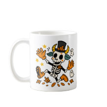 Söt kuslig skelettget klassisk mugg, 11 oz