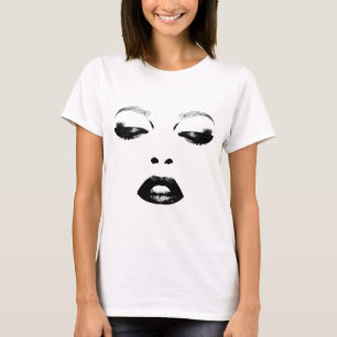 Söt kvinna Ansikte Ögon läppar Mode originalkon T Shirt