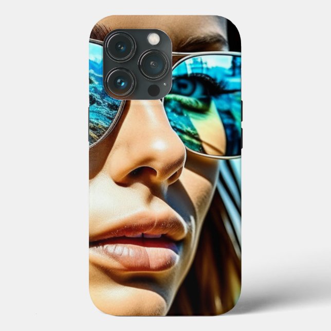 Söt Kvinna med reflektion av Beach-solglasögon (Baksida )